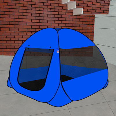 NM CREATION Foldable Blue Patterns Popup Kids Play Tent House(Blue)