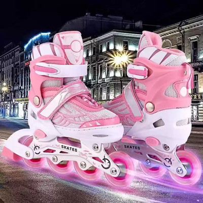 HouseOfCommon Outdoor Skating 4 Wheels Single Row Roller Skates Shoes, Fitness Inline Skate In-line Skates - Size Free  UK(Multicolor)
