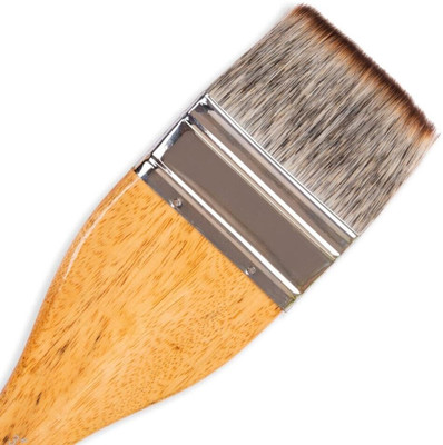 Like it Flat Hake Brushes Long Handle Paint Brush Artist Size 3 inch(Set of 1, Brown)