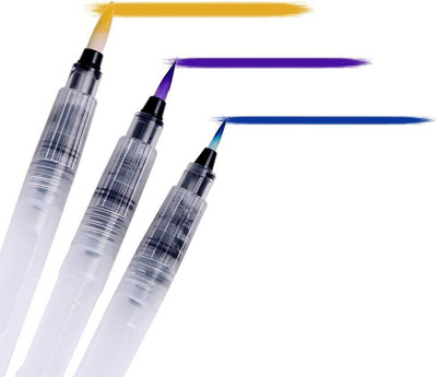 Like it Water Brush Pen for Watercolor Calligraphy Drawing -3 Pieces Set(Set of 3, White)