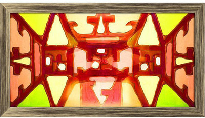 Artzfolio Abstract Canvas Painting Antique Golden Synthetic Frame 22.6x12inch (57x30cms) Canvas 12 inch x 22.6 inch Painting(With Frame)