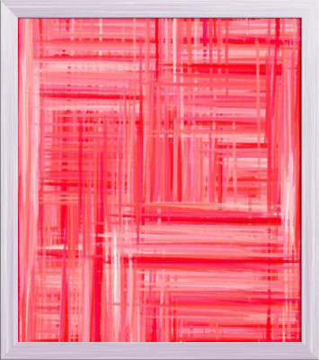 Artzfolio Red Pastel Abstract Canvas Painting White Synthetic Frame 20x22.8inch (51x58cms) Canvas 22.8 inch x 20 inch Painting(With Frame)