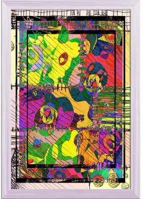 Artzfolio Abstract Canvas Painting White Synthetic Frame 12 x 17.5 inch (30 x 44 cms) Canvas 17.5 inch x 12 inch Painting(With Frame)