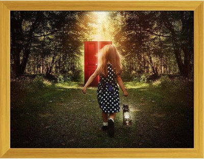 Artzfolio Imagination Mystery Concept Canvas Painting Golden Frame 23.7x18inch (60x46cms) Canvas 18 inch x 23.7 inch Painting(With Frame)