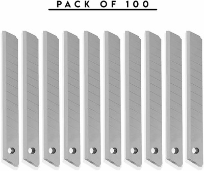 LXMI Paper Cutter Blade 9mm Metal Grip Hand-held Paper Cutter(Set Of 100, Steel)