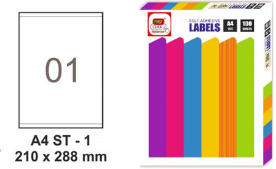 First Click sticky paper Label a4 size ST1 Sticky Papers Self-Adhesive Pack of 100 sheets Paper Label(White)