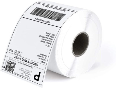 Semana DirectThermal BarcodeLabel 4x6Inch(100X150mm)1Up,400Label perRoll(Pack Of 1Roll) Self Adhesive Paper Label(White)
