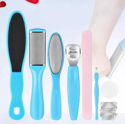 Yuvami's Pedicure Tool kit pdcr for Feet. 8 Pcs blue Pedicure Kit Dead Callus Removr(100 g, Set of 8)