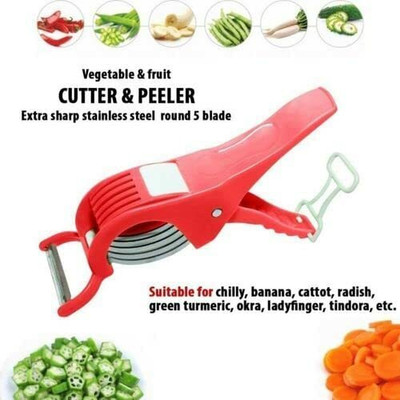ZWINKO Plastic 2 in 1 Vegetable & Fruit Multi Cutter & Peeler,Veg Cutter Sharp Vegetable Grater & Slicer(1)