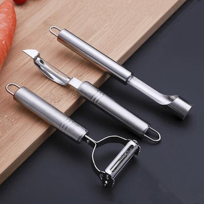 SKYZONE Fruit & Vegetable Peelers and Apple Corer Straight Peeler Set Straight Peeler Set(Multicolor)