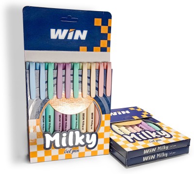 Win Milky Gel 30 Blue Pens | 0.7 mm Tip | Smudge Free Writing | School, Office Gel Pen(Pack of 30, Ink Color - Blue)