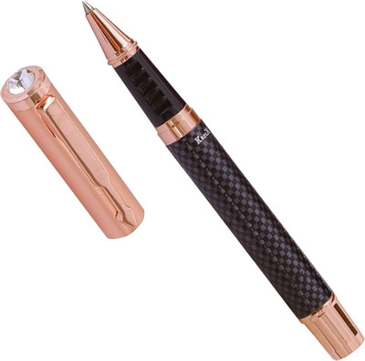 Krink KNP_PEN_R016 Unique Design with black/orange Color Combination Metal Body Roller Ball Pen(Ink Color - Blue)