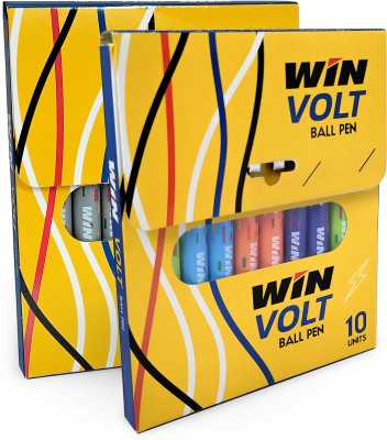 Win Volt 20Pens (10 Blue, 10 Black)|Stationary Items|Pens for Students|School,Office Ball Pen(Pack of 20, Multicolor)