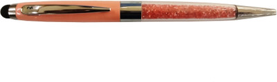 sakshi 24K Gold Plated Pink Crystal Diamond Pen Refill Blue Color Best For Gift Ball Pen(Ink Color - Blue)