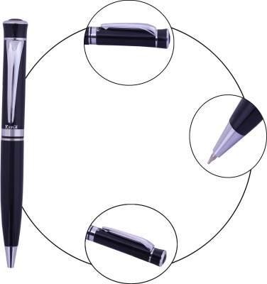 Krink Metal Pen B231 Black and Silver Combination pen with beautiful gift box Ball Pen(Ink Color - Blue)