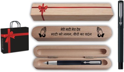 PARKER Vector Matte Black CT Fountain Pen with Meri Mitti Mera Desh Gift Box and Bag Pen Gift Set(Blue)