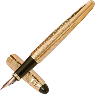 Krink Trendy F132 Gold Plated Premium Fountain Pen with Box Fountain Pen(Ink Color - Refillable Injector)