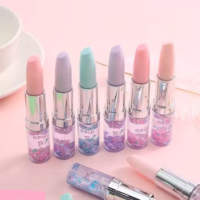 BM ENTERPRISES Glitter Lipstick Pen Gel Pen Makeup Artist Pen for Kids Beauty multicolor Pen Gift Set(Pack of 6, Ink Color - Blue)