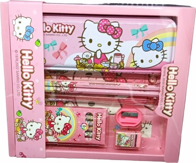 Aapeshwar Stationery Gift set Hello Kitty Hello Kitty Art Metal Pencil Box(Set of 1, Pink)