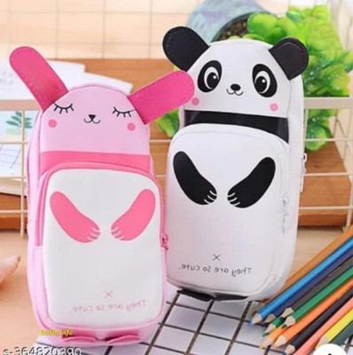 amaya creation panda Artificial Leather Pencil Boxes(Set of 2, Multicolor)