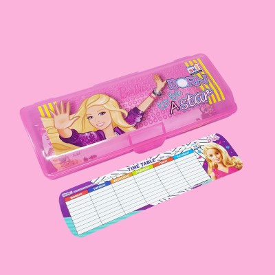 Parteet SKI Barbie Pencil Box Disney Barbie Art Plastic Pencil Box(Set of 1, Pink)