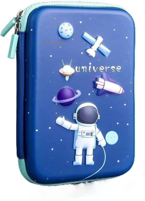 AR Jouiet Mension Space Theme 3D Big Pencil Case Pouch School Stationery Large Capacity Big Pouch 3D Art Plastic Pencil Box(Set of 1, Multicolor)
