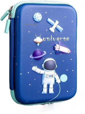 vworld Space Theme 3D Big Pencil Case Pouch School Stationery Large Capacity Big Pouch 3D Art EVA Pencil Box(Set of 1, Multicolor)