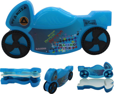 neoinsta shopping pencil box Bike Art Plastic Pencil Box(Set of 1, Blue)