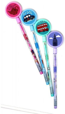 YEF Pack of 6 Designer Game Bullet Pencils Pencil(Set of 6, Multiclour)