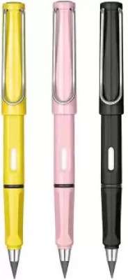 DNESHY Infinite Inkless Pencil, Everlasting Pencil with 2pcs Replaceable Nibs Pencil(Set of 3, Multicolor)