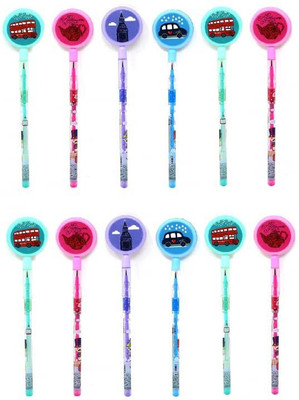 YEF Pack of 12 Designer Game Bullet Pencils Pencil(Set of 12, Multiclour)