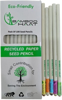 Bamboo Haat 100pcs Use And Grown Plantable Recycled Paper Seed Pencil(Set of 100, White)