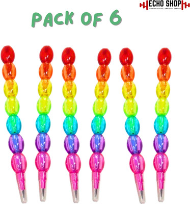 Echo Shop Pearls Moti Design Non-Sharpening Stacking Pencil for Kids Pencil(Set of 1, Multicolor)