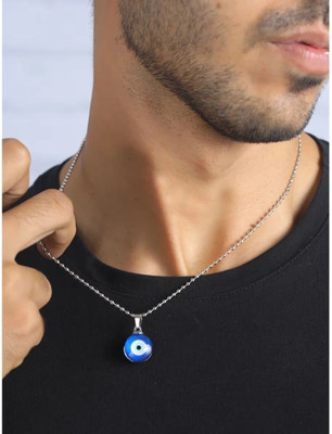 RV jewels Evil Eye Necklace Blue Eyes Amulet Pendant Necklace Chain Gift for Women,Girls Silver Crystal Crystal Pendant Set