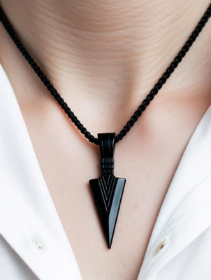 SYFER Spearhead Arrowhead Pendant Punk Style Men's Chocker Arrow Locket Silver Alloy, Stainless Steel
