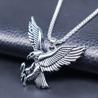 Stylish Flying Eagle Chain Pendant For Men And Boy Silver Stainless Steel