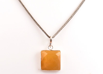 AAR Jewels Gemstone Pendant Necklace Rhodium Quartz Alloy Pendant