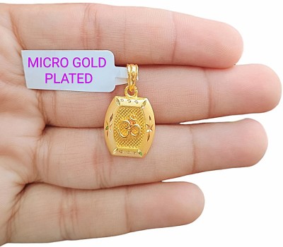 SAPNAPALACE OM STYLISH PENDANT WITH RECTANGLE DESIGNER WITH MICRO GOLD PLATED Gold-plated Brass Locket