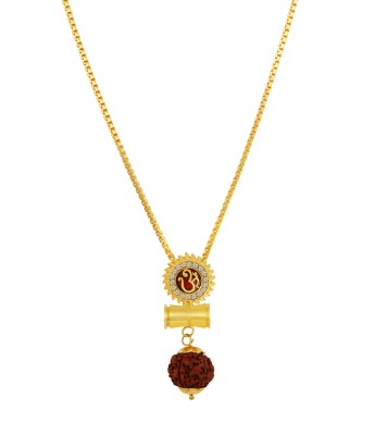 Charms Om Inspired Panch Mukhi Rudraksha Gold-plated Alloy Pendant