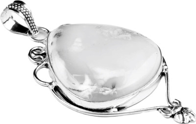 AAR Jewels Gemstone Pendant Necklace Rhodium Topaz Alloy Pendant