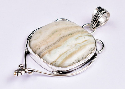 AAR Jewels Gemstone Pendant Necklace Rhodium Peridot Alloy Pendant