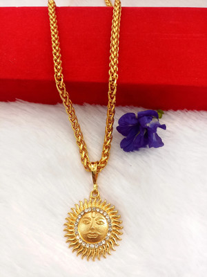 SAPNAPALACE SURYA PENDANT WITH ADOROBLE CHAIN Gold-plated Brass Pendant