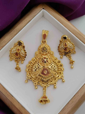 Palli Creation Brass Gold-plated Gold Jewellery Set(Pack of 1)