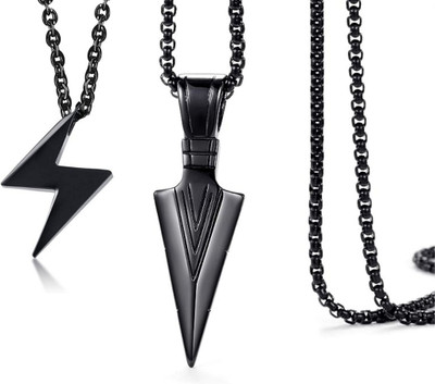 Bellina Trendy Pendant And Electric Thunder Pendant Set For Boys And Men Alloy Pendant Set