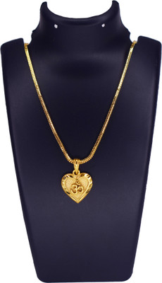 Prasansha Enterprises Om Religious Gold Plated Pendant With Chain Man For Women Gold-plated Crystal Crystal Locket
