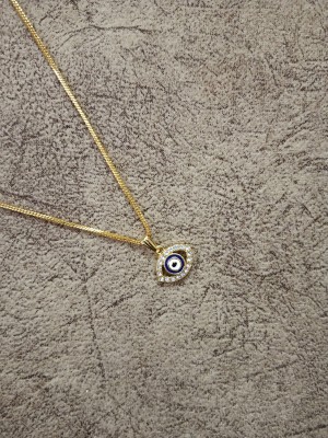 ROOTWAVE Fashion Charm Rhinestone Blue Ad Evil Eye Necklace Pendant for Women Silver Alloy Pendant