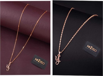 NINISO Heart Shape Alphabet Letter Y Rhodium Cubic Zirconia Alloy Pendant Set