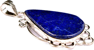 AAR Jewels Gemstone Pendant Necklace Rhodium Lapis Lazuli Alloy Pendant