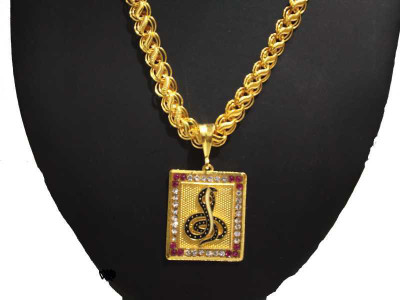 LABHUBAMON Snake Gold-plated Diamond Alloy Pendant Diamond Gold-plated Plated Alloy Chain Set