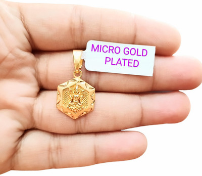SAPNAPALACE LAXMI JI PENDANT HEXA SHAPED DESIGNER WITH MICRO GOLD PLATED Gold-plated Brass Pendant
